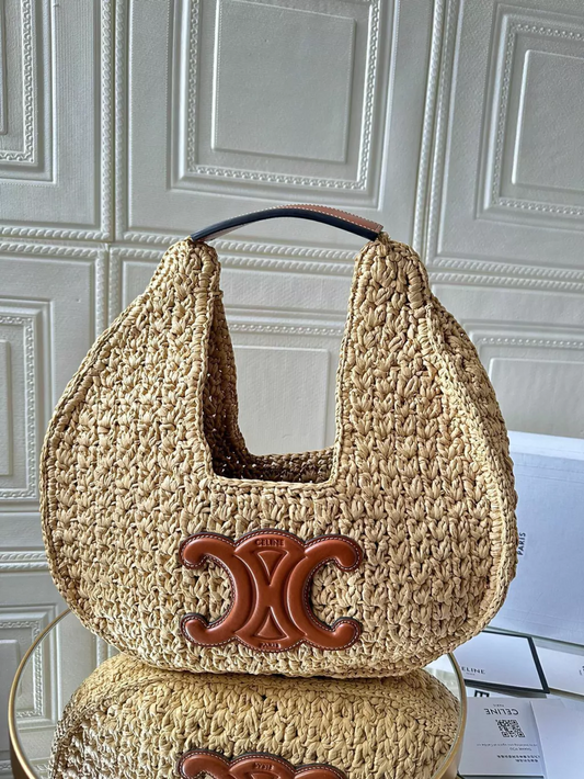 Bolsa Celine Panier Hobo Palha Rafia