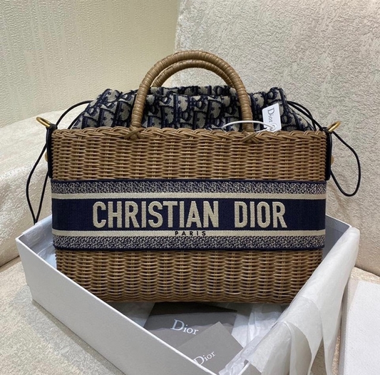 Bolsa Cesta Dior Palha Wicker