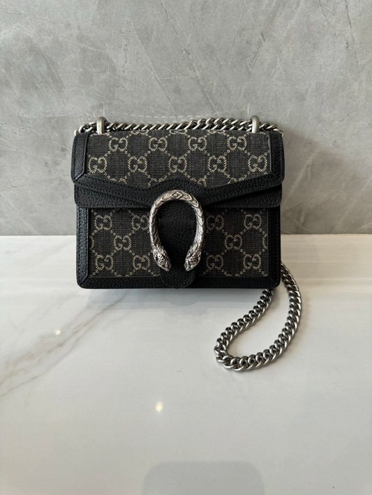 Bolsa Gucci Dionysus Mini Preta Jeans