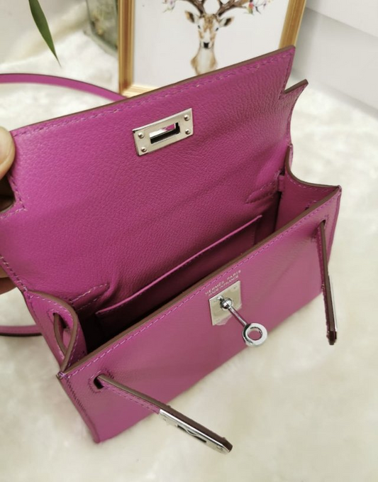 Bolsa Hermes Kelly Mini 20 Rosa Pink