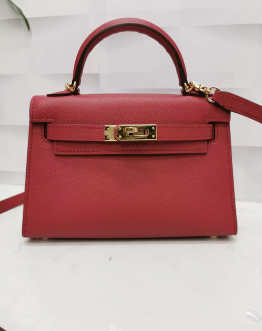 Bolsa Hermes Kelly Mini 20 Vermelho