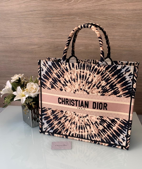 Bolsa Dior Book Tote Bordado Tie & Dior Multicolorido