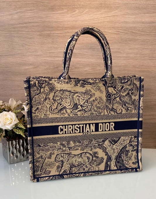 Bolsa Dior Book Tote De Jouy Azul