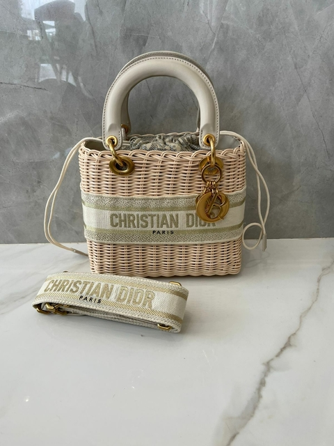 Bolsa Lady Dior Palha Vime Bege