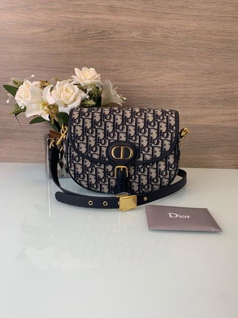 Bolsa Dior Bobby Média Jacquard Oblique Azul