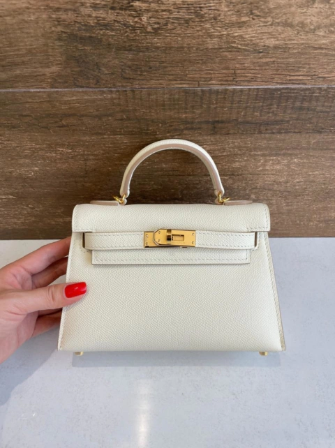 Bolsa Hermes Kelly Mini 20 Off-White