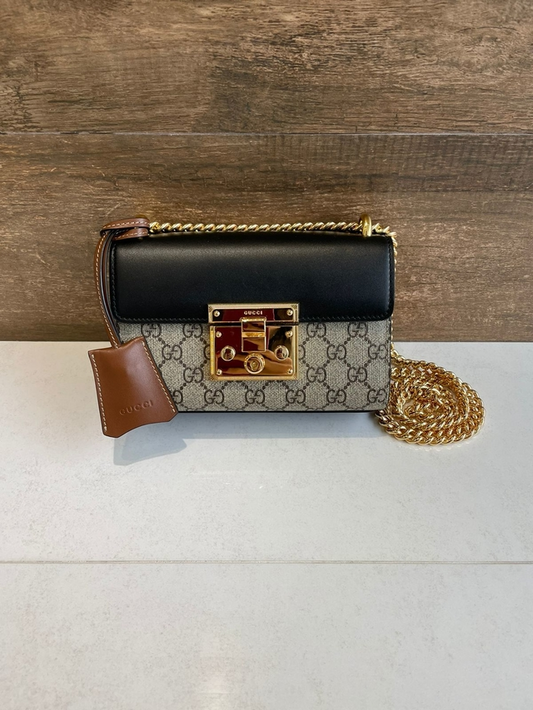 Bolsa Gucci Padlock Preta e Marrom
