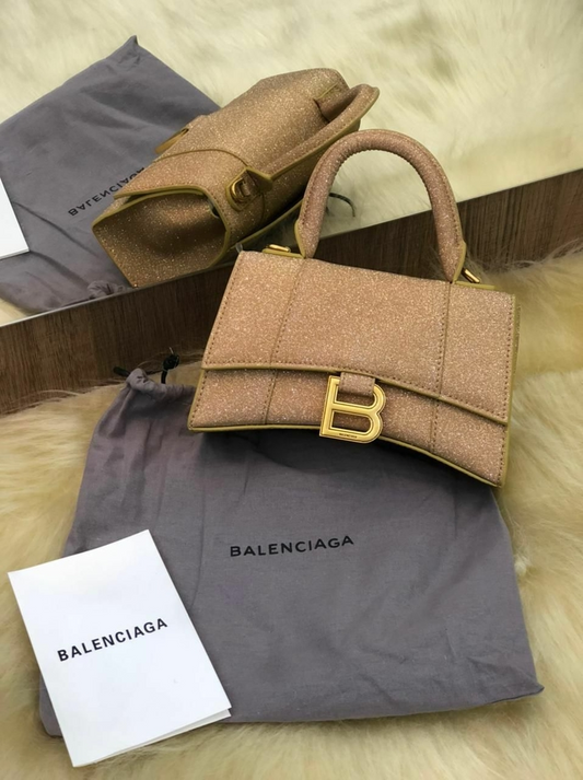 Bolsa Balencaga Hourglass Tote Bege