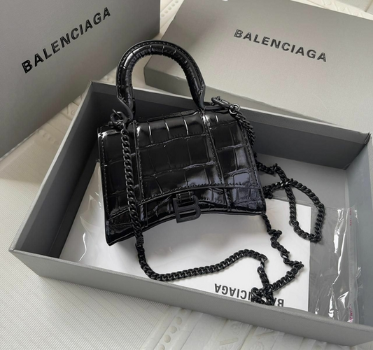 Bolsa Balenciaga Hourglass Tote All Black